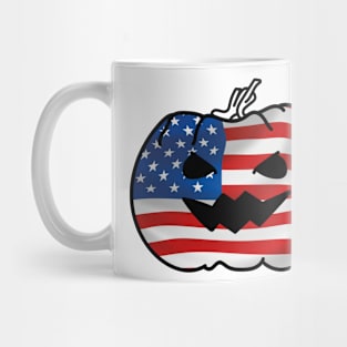 American Flag Halloween Pumpkin Mug